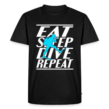Alimentation Sommeil Plongée - T-shirt Premium bio Homme - noir - Devant - Nico (187cm)