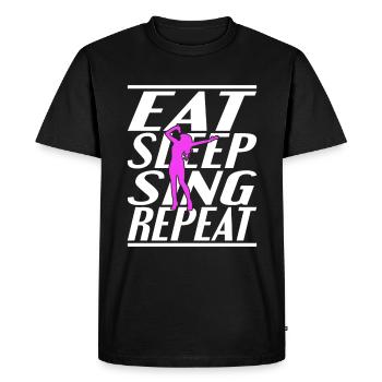 Manger dormir Chanter - T-shirt Premium bio Homme - noir - Devant - Nico (187cm)