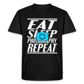 Photographie de sommeil alimentaire - T-shirt Premium bio Homme - noir - Devant - Nico (187cm)