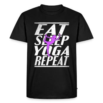 Alimentation Sommeil Yoga - T-shirt Premium bio Homme - noir - Devant - Nico (187cm)