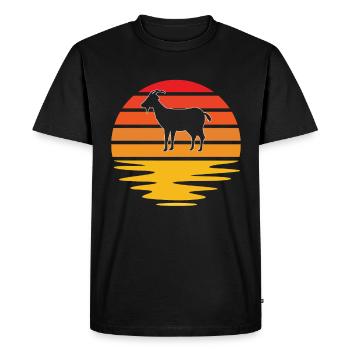 Goat Retro - Men's Premium Organic T-Shirt - black - Front - Nico (187cm)