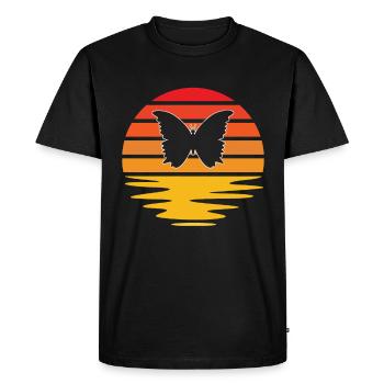 Papillon Rétro - T-shirt Premium bio Homme - noir - Devant - Nico (187cm)