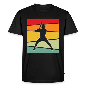Baseball Retro - Men's Premium Organic T-Shirt - black - Front - Nico (187cm)