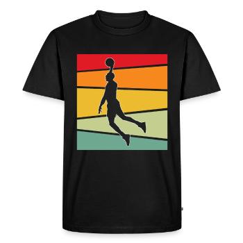 Basketball Retro - Men's Premium Organic T-Shirt - black - Front - Nico (187cm)