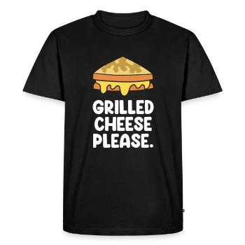 Drôle d’amateur de fromage Humour Fromage - T-shirt Premium bio Homme - noir - Devant - Nico (187cm)