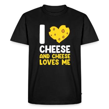 Drôle d’amateur de fromage Humour Fromage - T-shirt Premium bio Homme - noir - Devant - Nico (187cm)