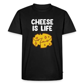 Drôle d’amateur de fromage Humour Fromage - T-shirt Premium bio Homme - noir - Devant - Nico (187cm)