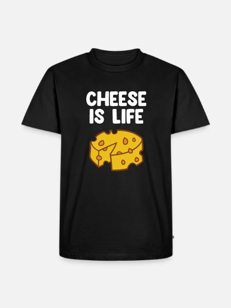 Funny Cheese Lover Food Humor Cheese - Men's Premium Organic T-Shirt - black