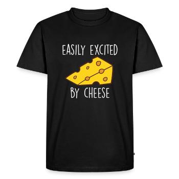 Citation de fromage Drôle d’amateur de nourriture Amateur de fromage - T-shirt Premium bio Homme - noir - Devant - Nico (187cm)