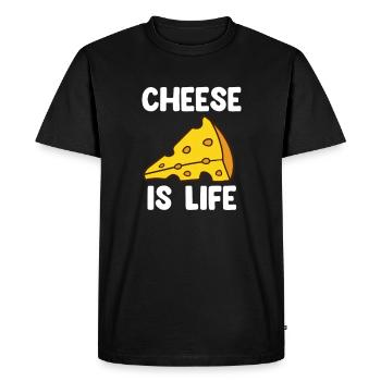 Citation de fromage Drôle d’amateur de nourriture Amateur de fromage - T-shirt Premium bio Homme - noir - Devant - Nico (187cm)