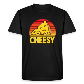 Citation de fromage Drôle d’amateur de nourriture Amateur de fromage - T-shirt Premium bio Homme - noir - Devant - Nico (187cm)