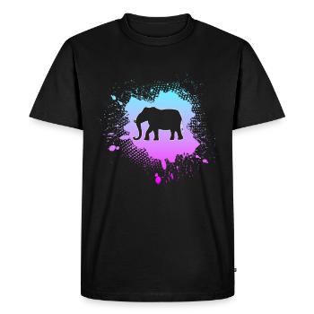 Éléphant - T-shirt Premium bio Homme - noir - Devant - Nico (187cm)