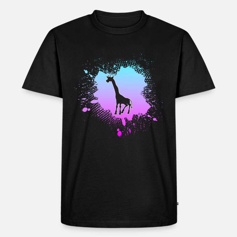 Giraffe - Männer Premium Bio T-Shirt - Schwarz