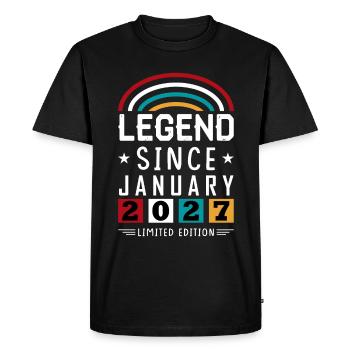 2027 Légende depuis Cadeau d’anniversaire Janvier - T-shirt Premium bio Homme - noir - Devant - Nico (187cm)