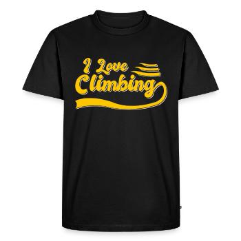 I love climbing - Men's Premium Organic T-Shirt - black - Front - Nico (187cm)