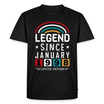 1998 Legend Since Birthday Gift Janvier - T-shirt Premium bio Homme - noir - Devant - Nico (187cm)