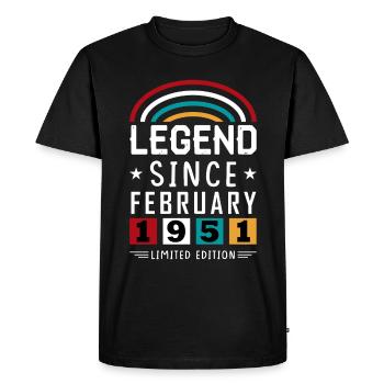 1951 Legend Since Birthday Gift Février - T-shirt Premium bio Homme - noir - Devant - Nico (187cm)