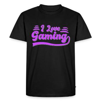 J’adore jouer - T-shirt Premium bio Homme - noir - Devant - Nico (187cm)
