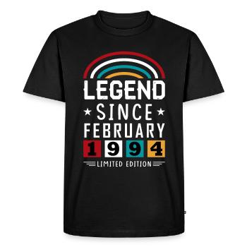 1994 Legend Since Birthday Gift February - Men's Premium Organic T-Shirt - black - Front - Nico (187cm)