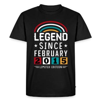 2015 Legend Since Birthday Gift Février - T-shirt Premium bio Homme - noir - Devant - Nico (187cm)