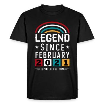 2021 Légende depuis cadeau d’anniversaire Février - T-shirt Premium bio Homme - noir - Devant - Nico (187cm)