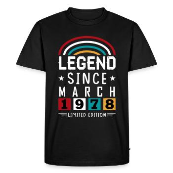 1978 Légende depuis la marche cadeau d’anniversaire - T-shirt Premium bio Homme - noir - Devant - Nico (187cm)