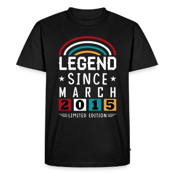 Légende 2015 depuis la marche cadeau d’anniversaire - T-shirt Premium bio Homme - noir - Devant - Nico (187cm)