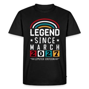 Légende 2027 depuis la marche cadeau d’anniversaire - T-shirt Premium bio Homme - noir - Devant - Nico (187cm)