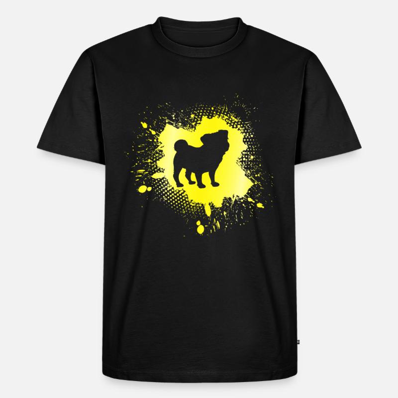 Mops - Männer Premium Bio T-Shirt - Schwarz