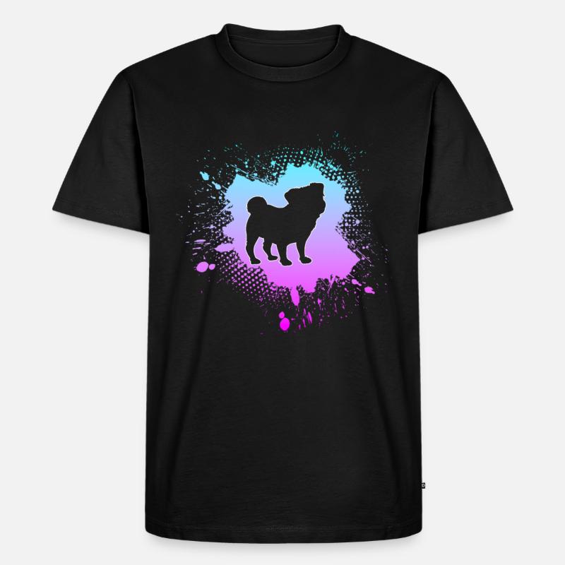 Mops - Männer Premium Bio T-Shirt - Schwarz