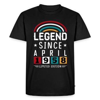 1958 Legend Since Birthday Gift April - Men's Premium Organic T-Shirt - black - Front - Nico (187cm)