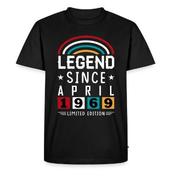 1969 Legend Since Birthday Gift April - Men's Premium Organic T-Shirt - black - Front - Nico (187cm)