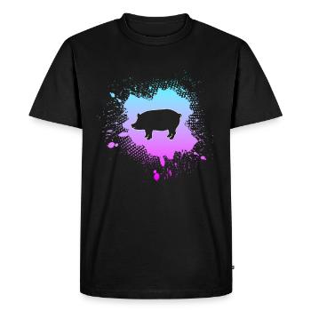 Cochon - T-shirt Premium bio Homme - noir - Devant - Nico (187cm)