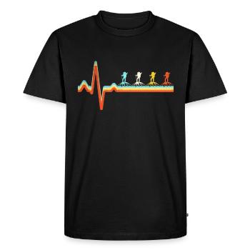 Mountaineering Retro Heartbeat - Men's Premium Organic T-Shirt - black - Front - Nico (187cm)