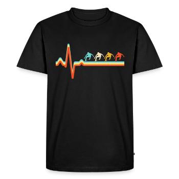 Patinage rétro battement de cœur - T-shirt Premium bio Homme - noir - Devant - Nico (187cm)