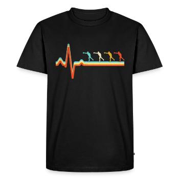 Boxe Rétro Heartbeat - T-shirt Premium bio Homme - noir - Devant - Nico (187cm)