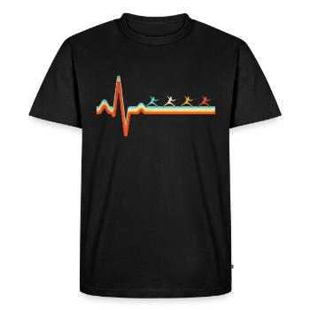 Fencing Retro Heartbeat - Men's Premium Organic T-Shirt - black - Front - Nico (187cm)