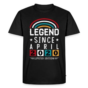 Légende 2020 depuis cadeau d’anniversaire avril - T-shirt Premium bio Homme - noir - Devant - Nico (187cm)