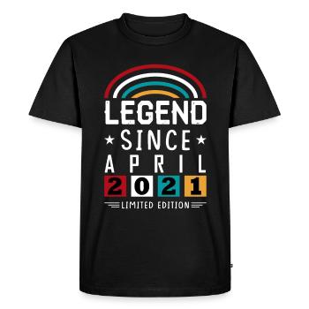 Légende 2021 depuis le cadeau d’anniversaire avril - T-shirt Premium bio Homme - noir - Devant - Nico (187cm)