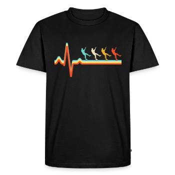 Climbing Retro Heartbeat - Men's Premium Organic T-Shirt - black - Front - Nico (187cm)
