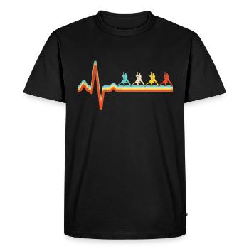 Dancing Retro Heartbeat - Men's Premium Organic T-Shirt - black - Front - Nico (187cm)