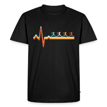 Parkour Retro Heartbeat - T-shirt Premium bio Homme - noir - Devant - Nico (187cm)