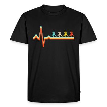 Dancing Retro Heartbeat - Men's Premium Organic T-Shirt - black - Front - Nico (187cm)