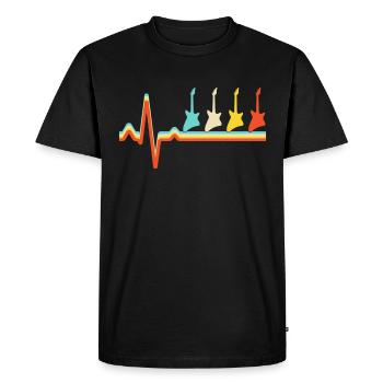 Rock Retro Heartbeat - T-shirt Premium bio Homme - noir - Devant - Nico (187cm)