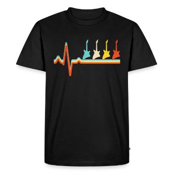Rock Retro Heartbeat - Men's Premium Organic T-Shirt - black - Front - Nico (187cm)