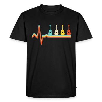Guitare Retro Heartbeat - T-shirt Premium bio Homme - noir - Devant - Nico (187cm)