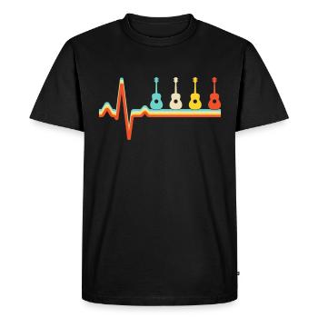 Guitare Rétro Heartbeat - T-shirt Premium bio Homme - noir - Devant - Nico (187cm)