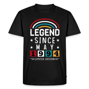 1994 Legend Since Birthday Gift May - Men's Premium Organic T-Shirt - black - Front - Nico (187cm)