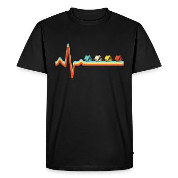 Camping Retro heartbeat - T-shirt Premium bio Homme - noir - Devant - Nico (187cm)