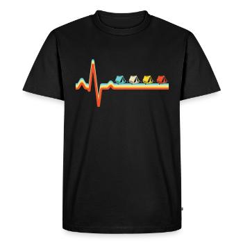 Camping Retro heartbeat - T-shirt Premium bio Homme - noir - Devant - Nico (187cm)